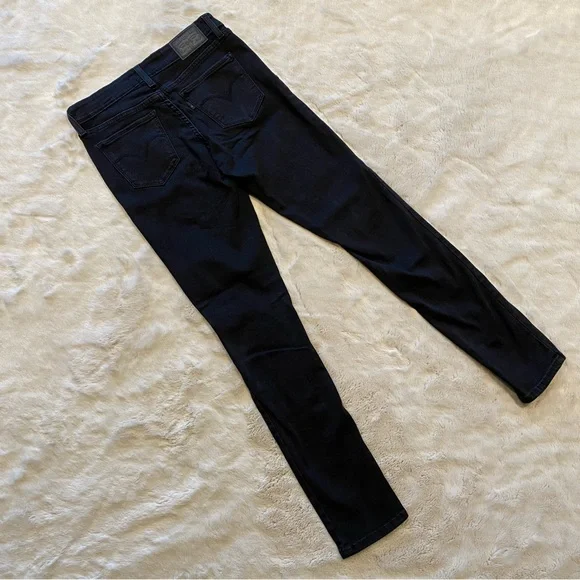 (27) Levi’s 711 Skinny Mid-Rise Jeans Black Distressed Midrise Slim Fit - Picture 9 of 12